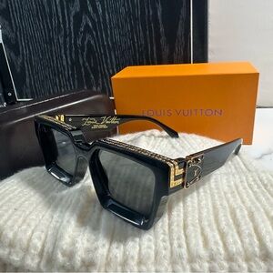 Louis Vuitton Black Sunglasses with Gold Accents